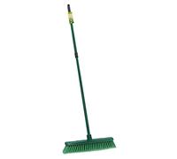 Outdoor Soft Bristle Broom with Telescopic Handle - Green JVL Green 1 Pack