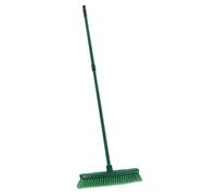 Jvl Outdoor Soft Bristle Broom With Telescopic Handle, Green,