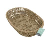 JVL Oval Hand Woven Seagrass Storage Tray - Natural Home Storage Organiser, Brown