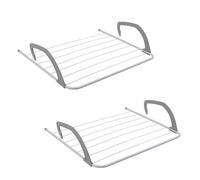 JVL Over Door Radiator Clothes Drying Airer-6M, White, Pack of 2
