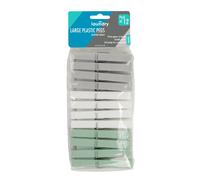 JVL Pack of 12 Large Plastic Pegs JVL Multicolor