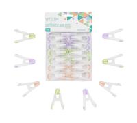 JVL Pack of 12 Soft Touch Mini Pegs JVL Multicolor