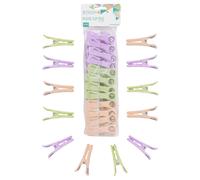 JVL Pack of 24 Plastic Clip Pegs JVL Multicolor