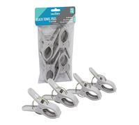 JVL Pack of 4 Beach Towel Pegs - Grey in Light Grey JVL Light Grey
