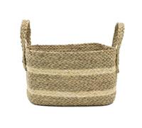 JVL Palma Large Natural Rectangular Storage Basket - Woven Organizer for Laundry, Toys & Home Décor