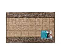 JVL Palmero Machine Washable Latex Backed Carpet Door Mat, Beige/Brown