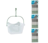 JVL Peg Basket with 72 Plastic Dolly Pegs - Assorted Colours JVL Multicolor