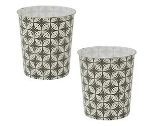JVL Plastic 9Lt Rubbish Waste Paper Bin (Geometric)