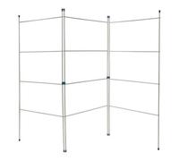 JVL Caravan Indoor/Outdoor Three Panel Folding Clothes Airer Laundry Dryer, White 3-Panel