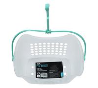 JVL Plastic Hanging Peg Basket, Clear/Aqua, One Size, 19-216
