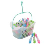 JVL Plastic Peg Basket with 72 Prism Soft Touch Flower Design Pegs, Multicolor, (19-216-272)