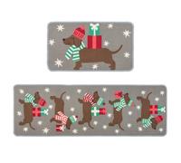 JVL Premium Christmas Mat & Runner Set Doggy Gifts Door Mat Xmas