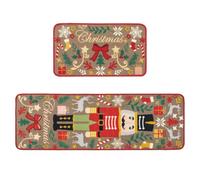 JVL Premium Christmas Mat & Runner Set Scandi Christmas Door Mat Xmas