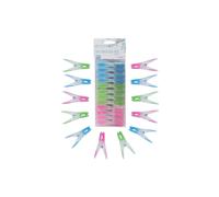 Prism Soft Touch Leaf Design Pegs - Pack of 24 - Multicolor JVL Pink 1 Pack