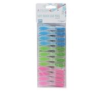 Prism Soft Touch Leaf Design Pegs - Pack of 24 - Multicolor JVL Pink 1 Pack