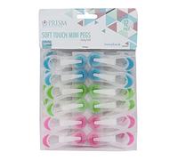 JVL Prism Soft Touch Mini Pegs, Pack of 12, Multicolor, One Size, (19-270)