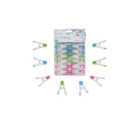 JVL Prism Soft Touch Mini Pegs - Pack of 12 - Multicolor - One Size in Pink | Size: 1 Pack JVL Pink 1 Pack