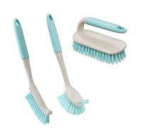 JVL Pro Anti-Bac Cleaning Essentials, Dust pan, Scrubbing, Dish Brush & Window Squeegee Bundle in Blue | Size: 1 Pack JVL Blue 1 Pack