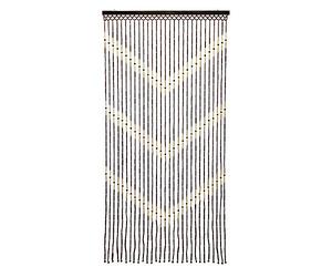 JVL Provence Hanging Wooden Beaded Door, Chevron Curtain Screen, 90cm x 180cm Approx, Multi, 90 x 180cm 11-087CV
