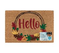 JVL PVC Backed Coir Doormat 40x60cm Hello Autumn Door Mat
