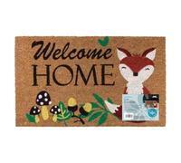 JVL PVC Backed Coir Doormat 45x75cm Fox Welcome Home Door Mat