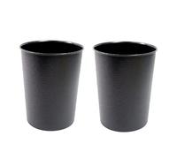 JVL Quality Vibrance Black Lightweight Plastic Waste Paper Basket Bin, Set of 2
