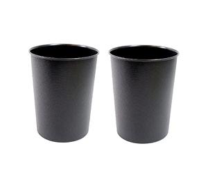 JVL Quality Vibrance Black Lightweight Plastic Waste Paper Basket Bin, Set of 2