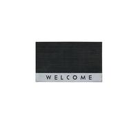 JVL Quartz Welcome Scraper Rubber Doormat 45x75cm in Black | Size: 45 cm x 75 cm JVL Black 45 cm x 75 cm
