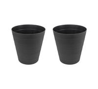 Jvl Revo Round Waste Bin 6.6L Set Of 2 Bathroom Bedroom Office Black