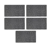 JVL Rondo Rubber Ring Heavy Duty Outdoor Contract Door Mat, Black, 50x100cm - Set of 5