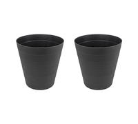 JVL Round Waste Bin 6.6L Set of 2 Bathroom Bedroom Office Black JVL Black