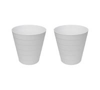 JVL Round Waste Bin 6.6L Set of 2 Bathroom Bedroom Office White JVL White