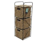 JVL Seagrass 3 Drawer Storage Tower, Natural