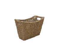 JVL Seagrass Newspaper Magazine Storage Rack Wicker Brown