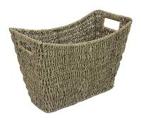 JVL Seagrass Newspaper Magazine Storage Rack, Brown
