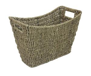 JVL Seagrass Newspaper Magazine Storage Rack, Brown