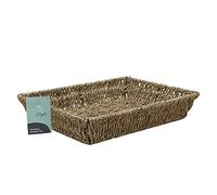 JVL Seagrass Rectangular Storage Tray - Brown / 25cm