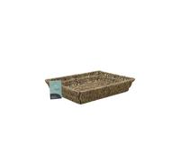 Jvl Hand Woven Seagrass Rectangular Storage Tray, 4L Capacity, Set Of 2
