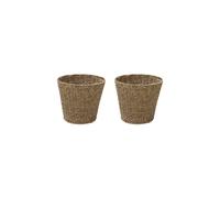 JVL Seagrass Round Bin in Brown | Size: 2 Pack JVL Brown 2 Pack