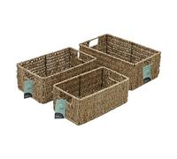 JVL Seagrass Set of 3 Rectangular Storage Baskets