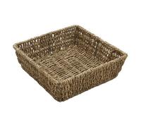 JVL Seagrass Storage Basket Square Tray Natural Hand Woven Shelf Basket 25Cm X 8Cm