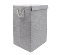 JVL Serena Foldable Laundry Hamper with Lid, Home Tidy Storage, Light Grey