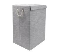JVL Serena Foldable Laundry Hamper with Lid in Light Grey JVL Light Grey