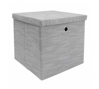 JVL Serena Foldable Storage Box with Lid in Light Grey JVL Light Grey
