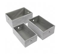JVL Serena Rectangular Storage Baskets - Set of 3 in Light Grey JVL Light Grey