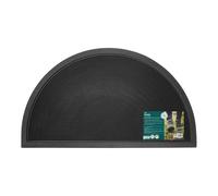 JVL Sesia Black Rubber Stud Half Moon Outdoor Scraper Doormat, 40x70cm - 1