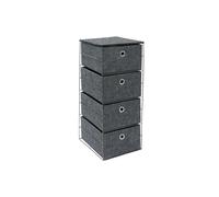 JVL Shadow 4 Drawer Wide Fabric Storage Tower