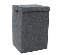 JVL Shadow Fabric Foldable Laundry Hamper with Lid