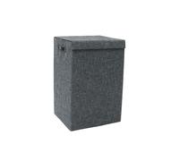 JVL Shadow Fabric Foldable Laundry Hamper with Lid in Grey JVL Grey
