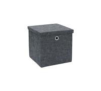 Shadow Foldable Square Fabric Storage Box JVL Grey One Size